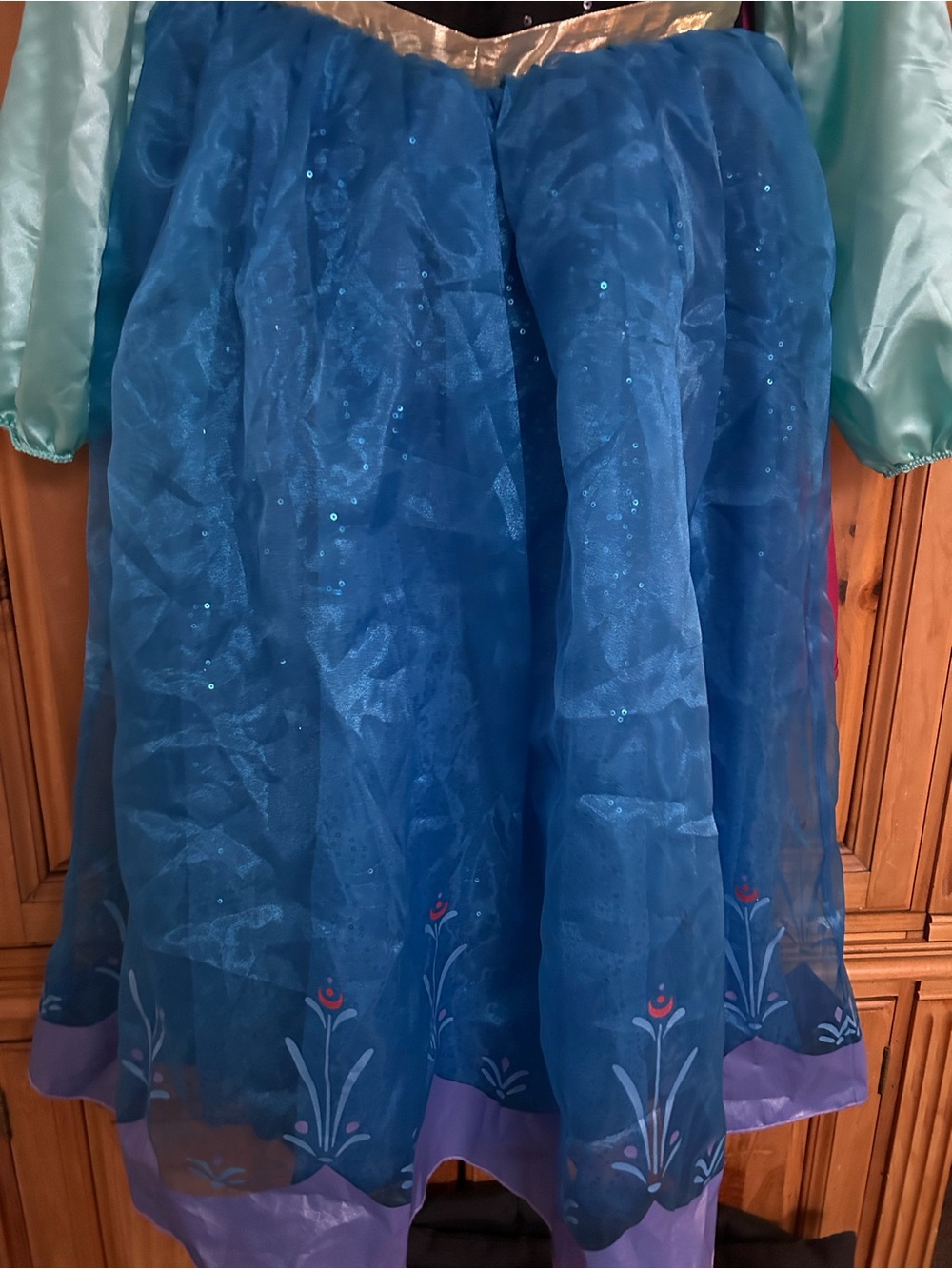 Disney store frozen 1 princess Anna costume with cape size 13/14 older big girl - Picture 4 of 8